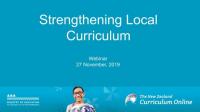 Webinar: Strengthening local curriculum.