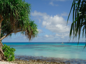 Beach and ocean in Tuvalu.