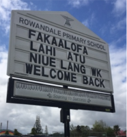 Rowandale Primary School sign.