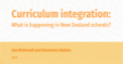 Curriculum integration report. 